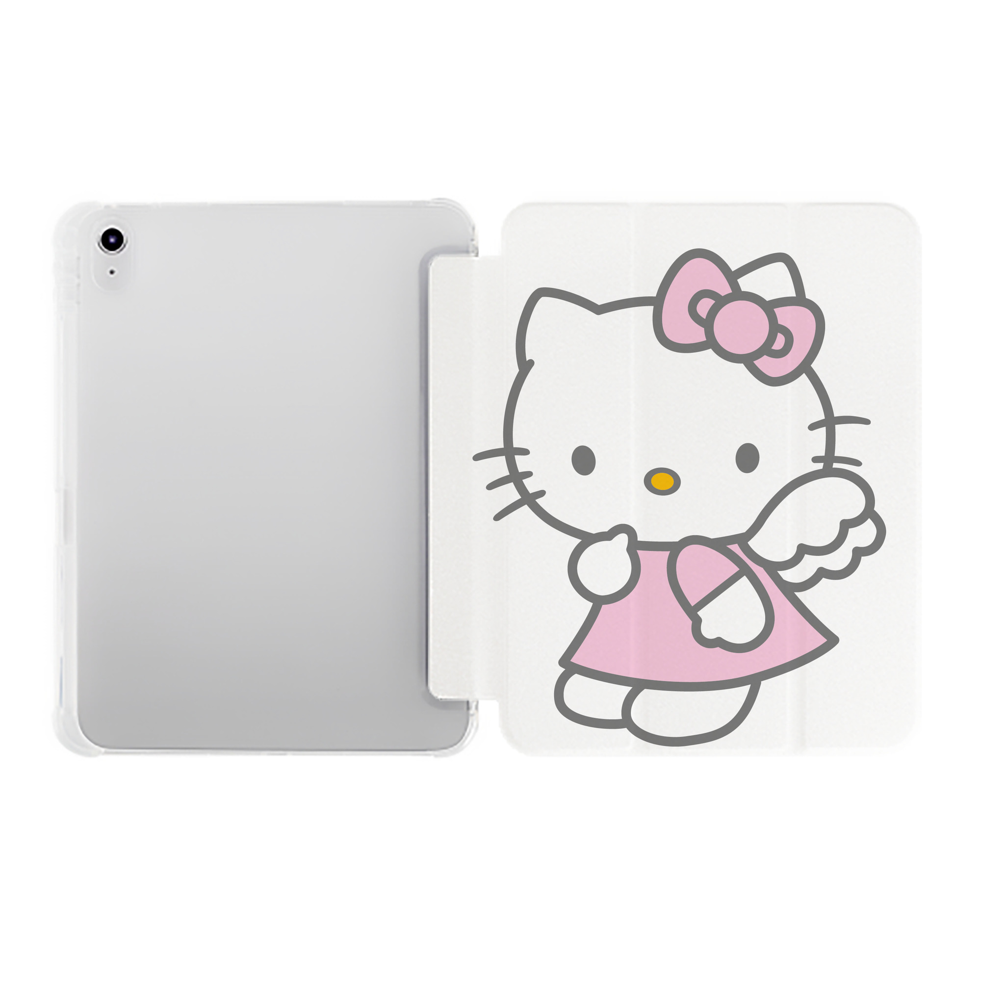 （画像用） Hello Kitty ハローキティ IPad ケース ペン収納付き 三つ折りスタンド PUレザー×シリコン 対応機種9.5/10.5/10.9インチ